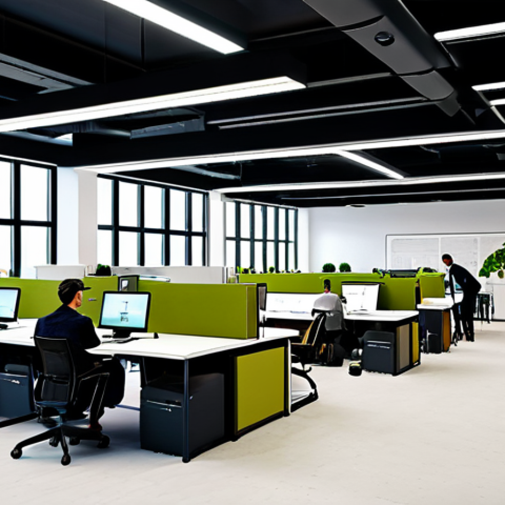 코워킹 스페이스의 커뮤니티 관리 시스템 - Collaborative Workspace Design**

"Modern coworking space, open layout with desks and comfortable se...