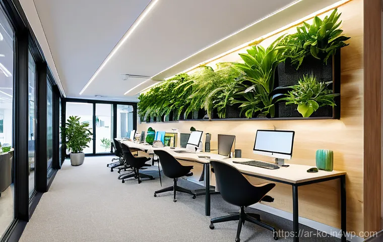 코워킹 스페이스의 자원 관리 방법 - **Prompt: Seamless Smart Booking Experience**
    A bright, modern coworking space designed with cle...