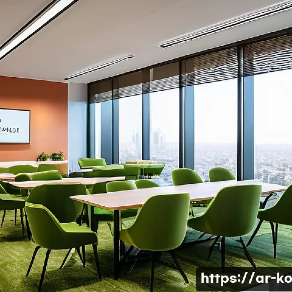 코워킹 스페이스 선택 시 고려사항 - A modern coworking space located in a bustling Middle Eastern city center, featuring large windows w...