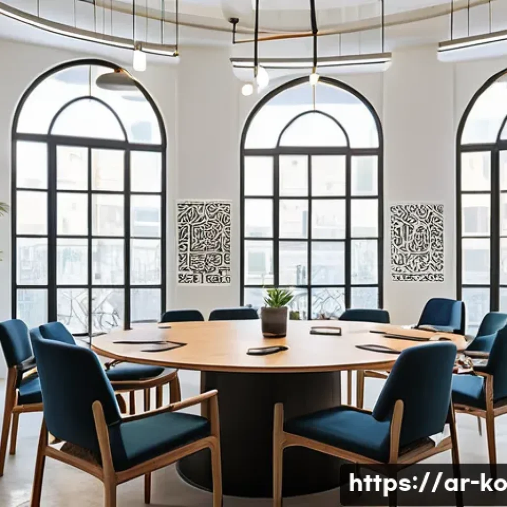 코워킹 스페이스에서의 이벤트 기획 방법 - A modern coworking space in a Middle Eastern city, designed for interactive workshops: small meeting...