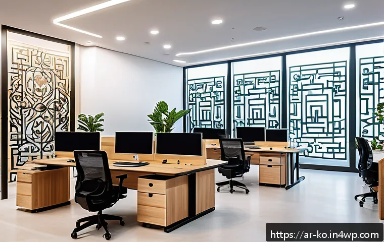 코워킹 스페이스의 기술적 혁신 사례 - A modern coworking office space in the Middle East with smart lighting and climate control systems a...