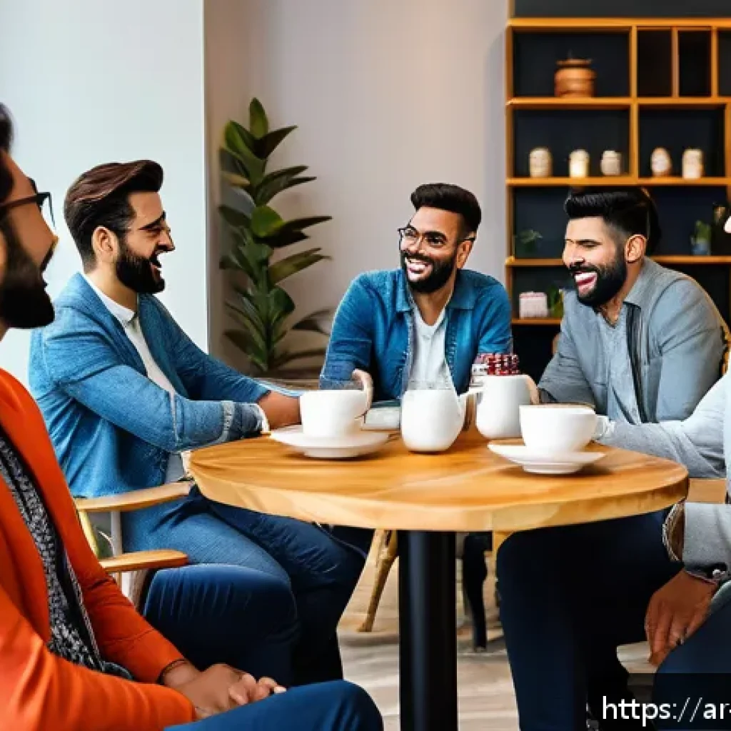 코워킹 스페이스의 커뮤니티 활성화 방안 - A vibrant coworking space filled with diverse professionals from Middle Eastern backgrounds engaging...
