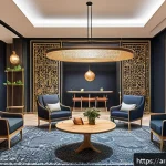 Home 18 코워킹 커뮤니티의 운영 매뉴얼 작성법 - A vibrant coworking space designed for an Arabic-speaking community, featuring diverse work environm...