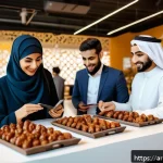 Home 23 코워킹 커뮤니티의 효과적인 홍보 방안 - A vibrant interactive community event in a modern co-working space located in an Arab city, featurin...